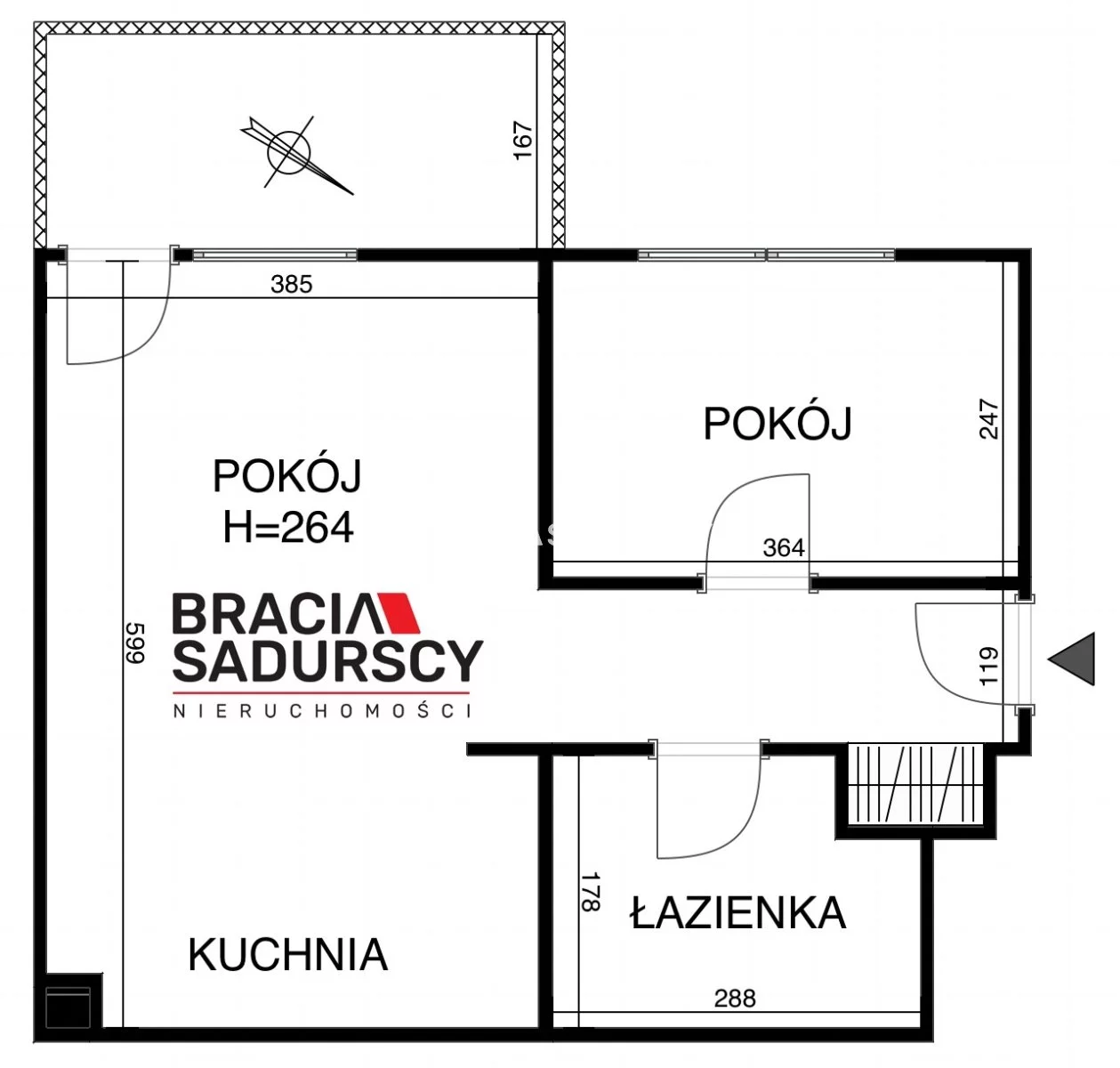 2 pokoje, mieszkanie 44,00 m², piętro 1, oferta nr , BS2-MS-306945-4, Kraków, Grzegórzki, Daszyńskiego