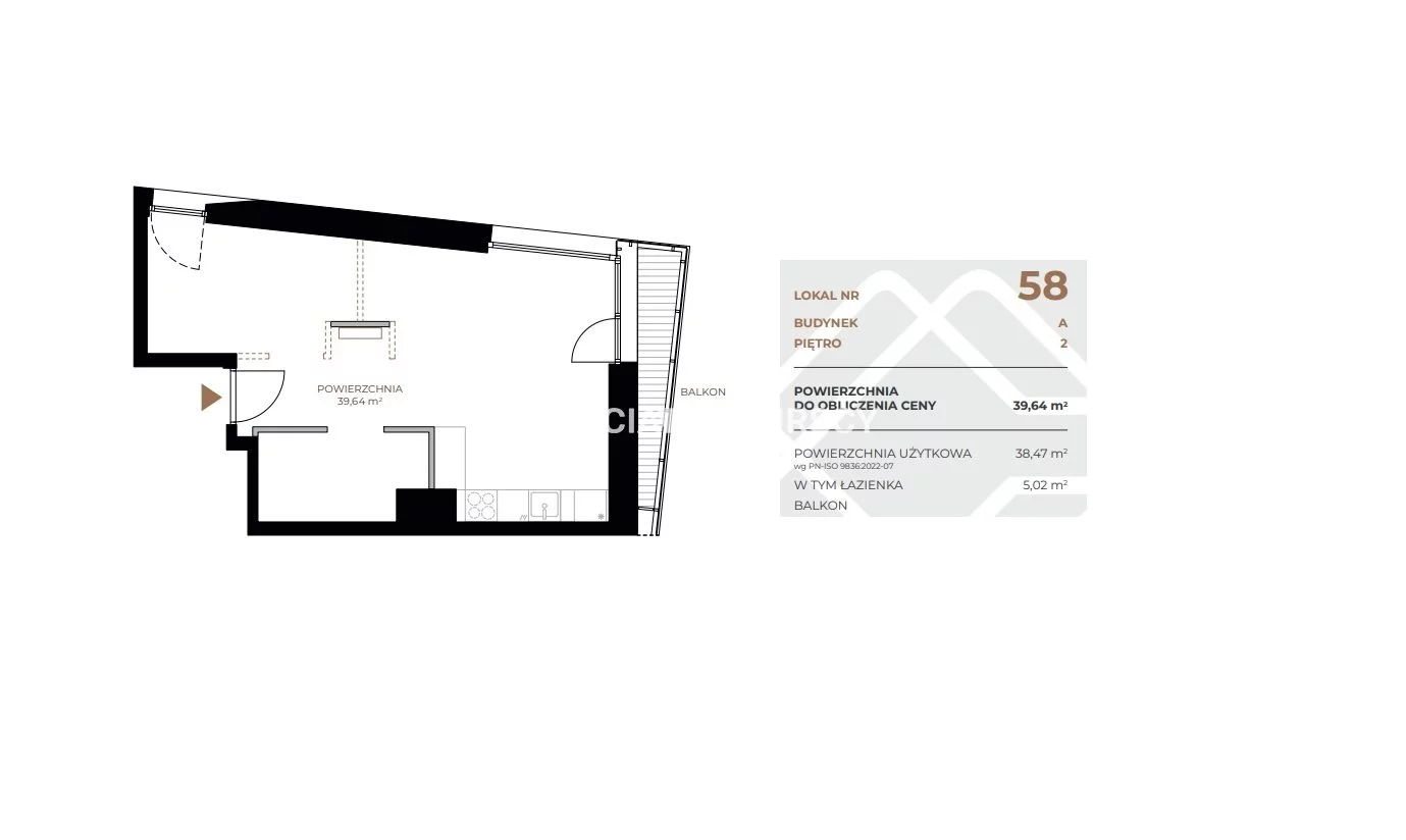 2 pokoje, mieszkanie 39,64 m², piętro 2, oferta nr , BS2-MS-311558, Kraków, Grzegórzki, Fabryczna