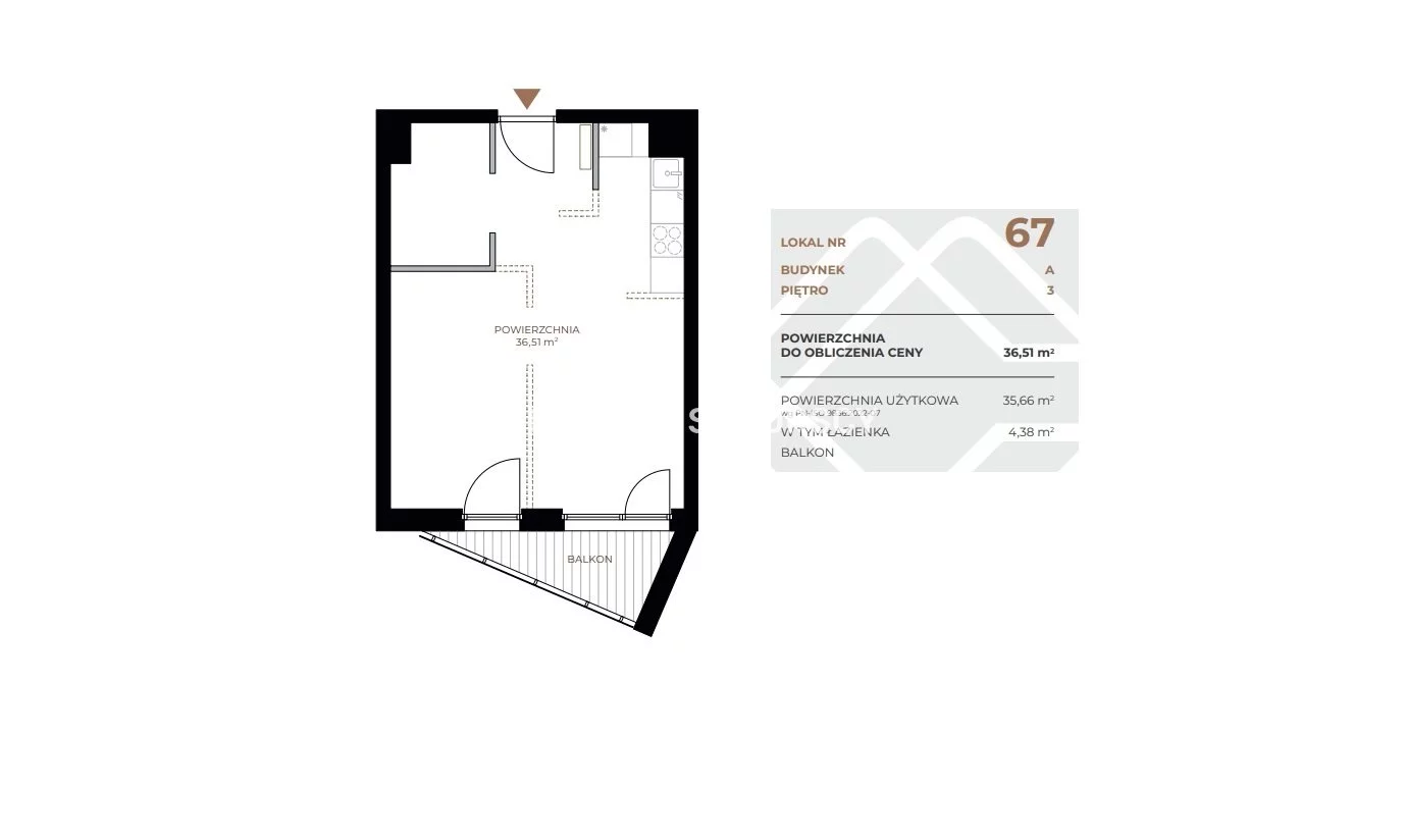 2 pokoje, mieszkanie 36,51 m², piętro 3, oferta nr , BS2-MS-311568, Kraków, Grzegórzki, Fabryczna