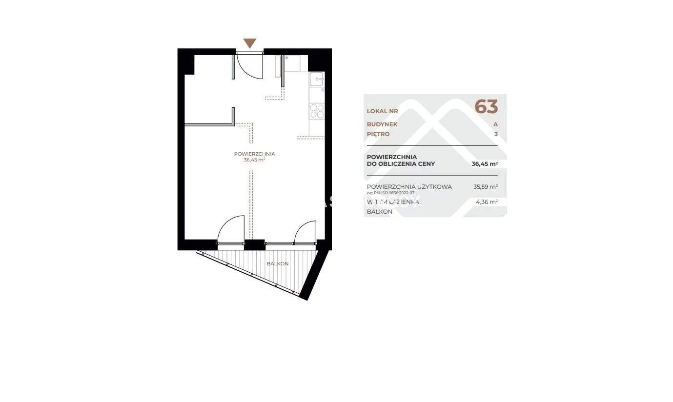 2 pokoje, mieszkanie 36,45 m², piętro 3, oferta nr , BS2-MS-311565, Kraków, Grzegórzki, Fabryczna