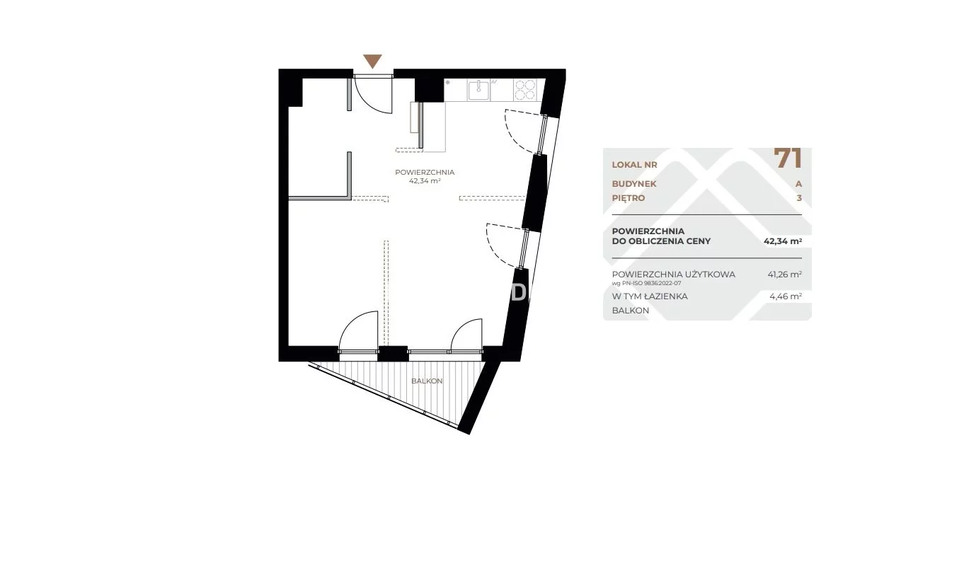 2 pokoje, mieszkanie 42,34 m², piętro 3, oferta nr , BS2-MS-311572, Kraków, Grzegórzki, Fabryczna