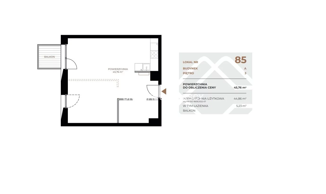 2 pokoje, mieszkanie 45,76 m², piętro 3, oferta nr , BS2-MS-311581, Kraków, Grzegórzki, Fabryczna
