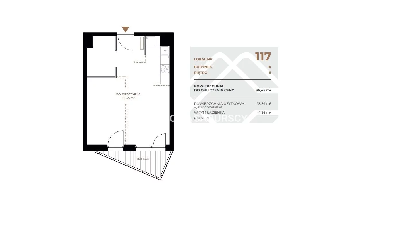 2 pokoje, mieszkanie 36,45 m², piętro 5, oferta nr , BS2-MS-311601, Kraków, Grzegórzki, Fabryczna