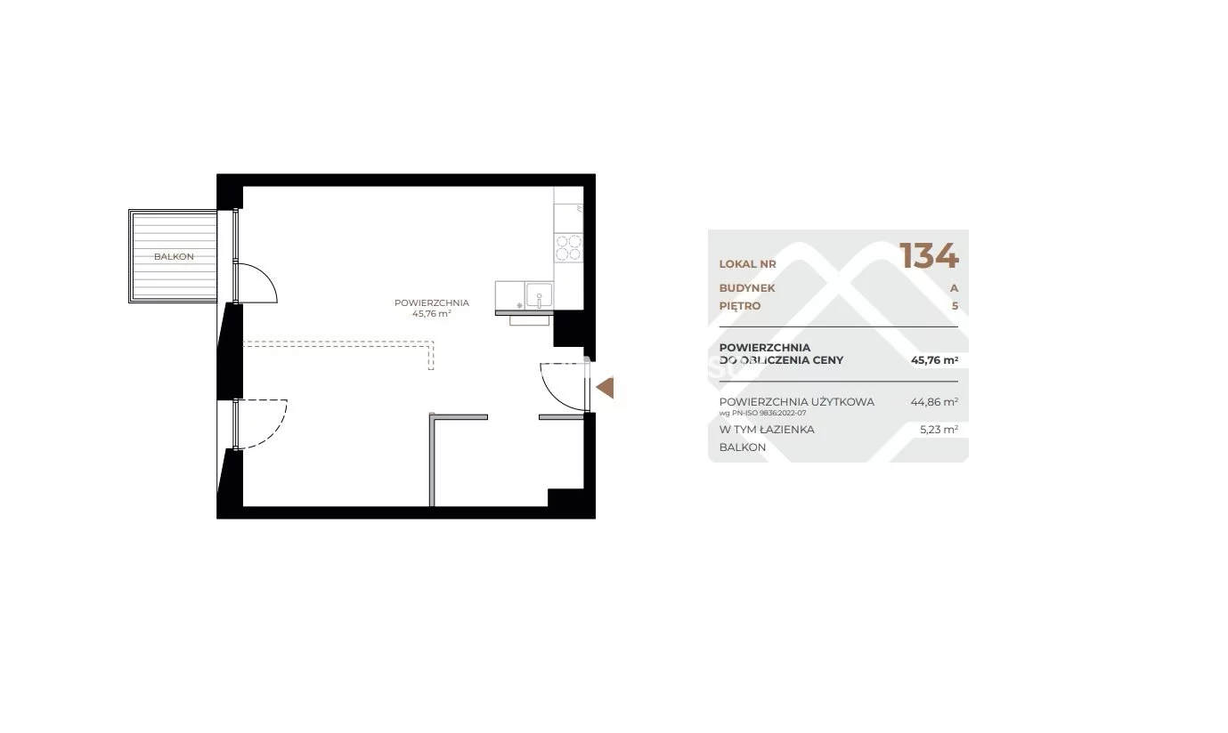 2 pokoje, mieszkanie 45,76 m², piętro 5, oferta nr , BS2-MS-311616, Kraków, Grzegórzki, Fabryczna