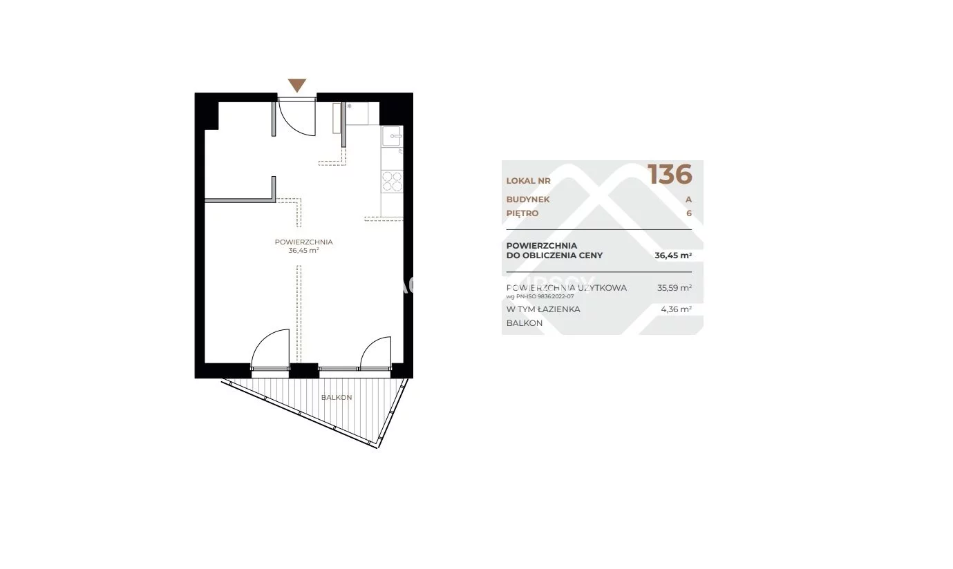 2 pokoje, mieszkanie 36,45 m², piętro 6, oferta nr , BS2-MS-311618, Kraków, Grzegórzki, Fabryczna