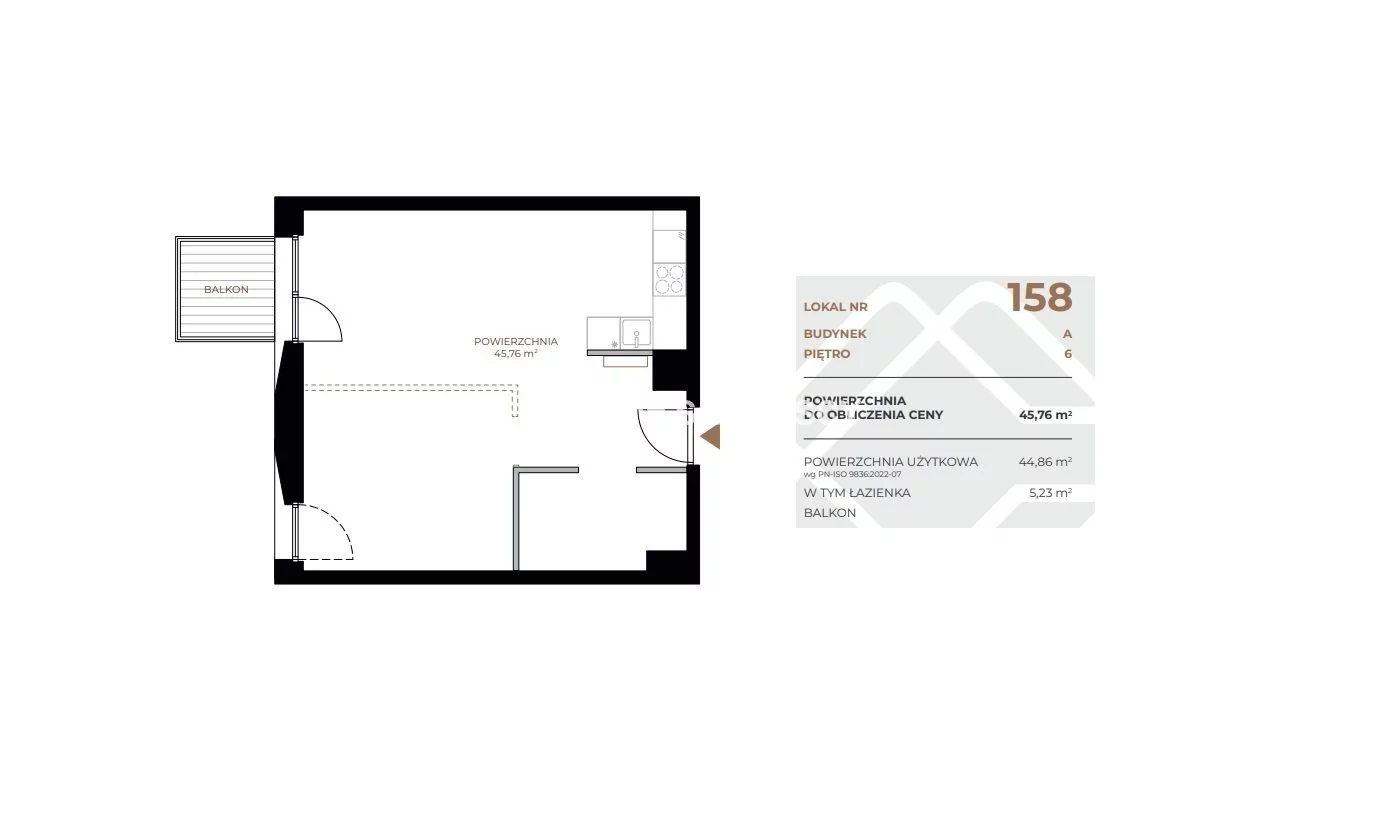 2 pokoje, mieszkanie 45,76 m², piętro 6, oferta nr , BS2-MS-311627, Kraków, Grzegórzki, Fabryczna