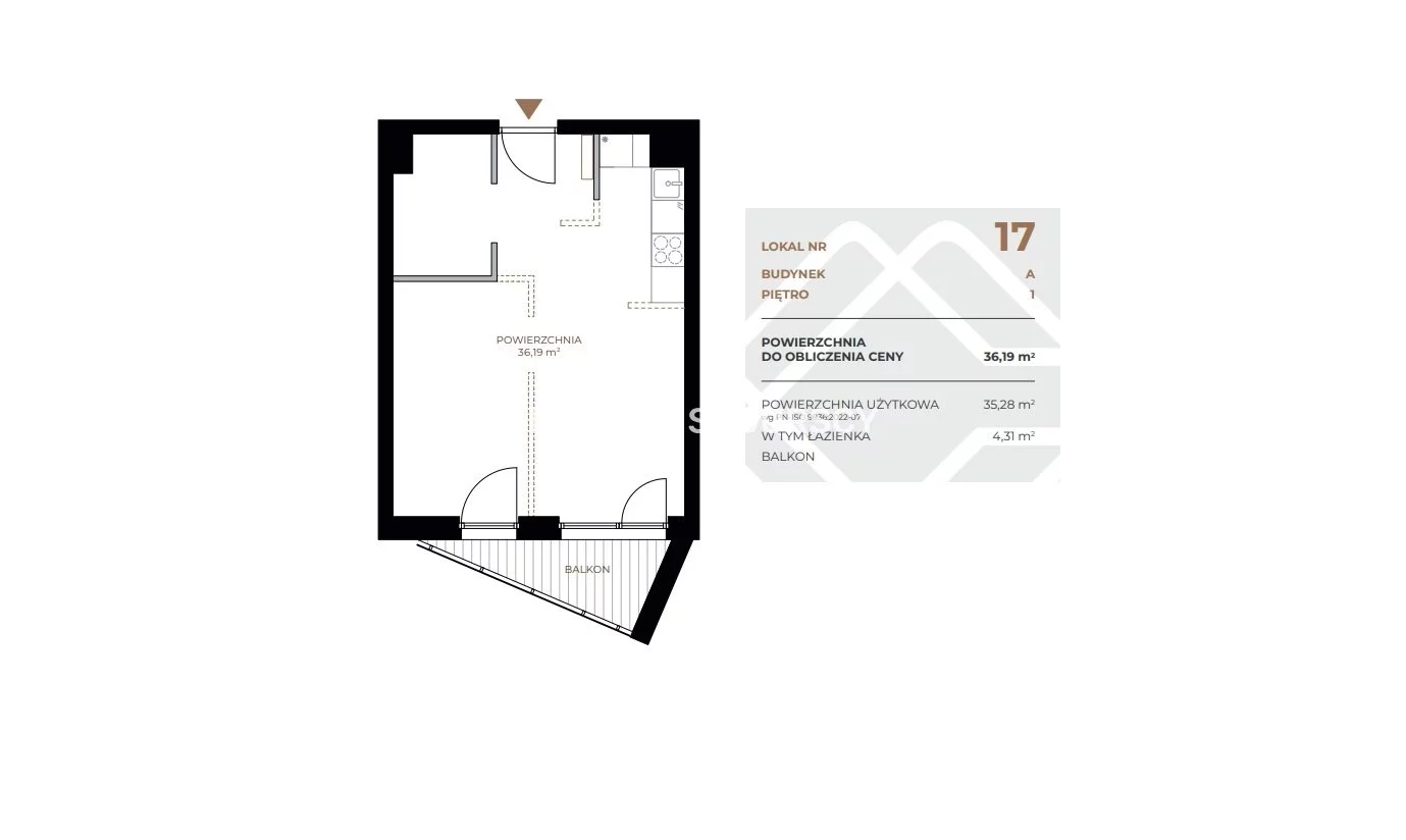 2 pokoje, mieszkanie 36,19 m², piętro 1, oferta nr , BS2-MS-311526-1, Kraków, Grzegórzki, Fabryczna