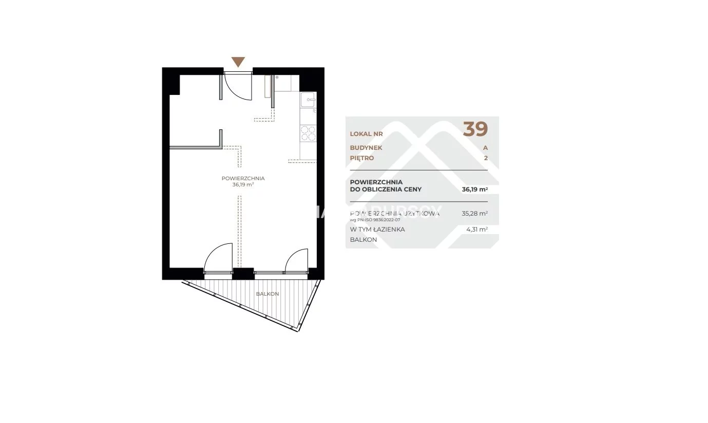 2 pokoje, mieszkanie 36,19 m², piętro 2, oferta nr , BS2-MS-311534-1, Kraków, Grzegórzki, Fabryczna