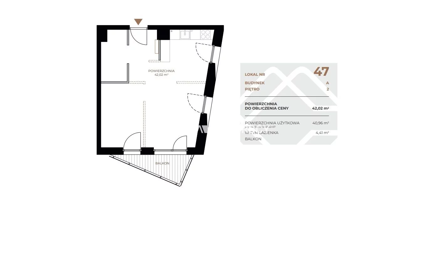 2 pokoje, mieszkanie 42,02 m², piętro 2, oferta nr , BS2-MS-311545-1, Kraków, Grzegórzki, Fabryczna