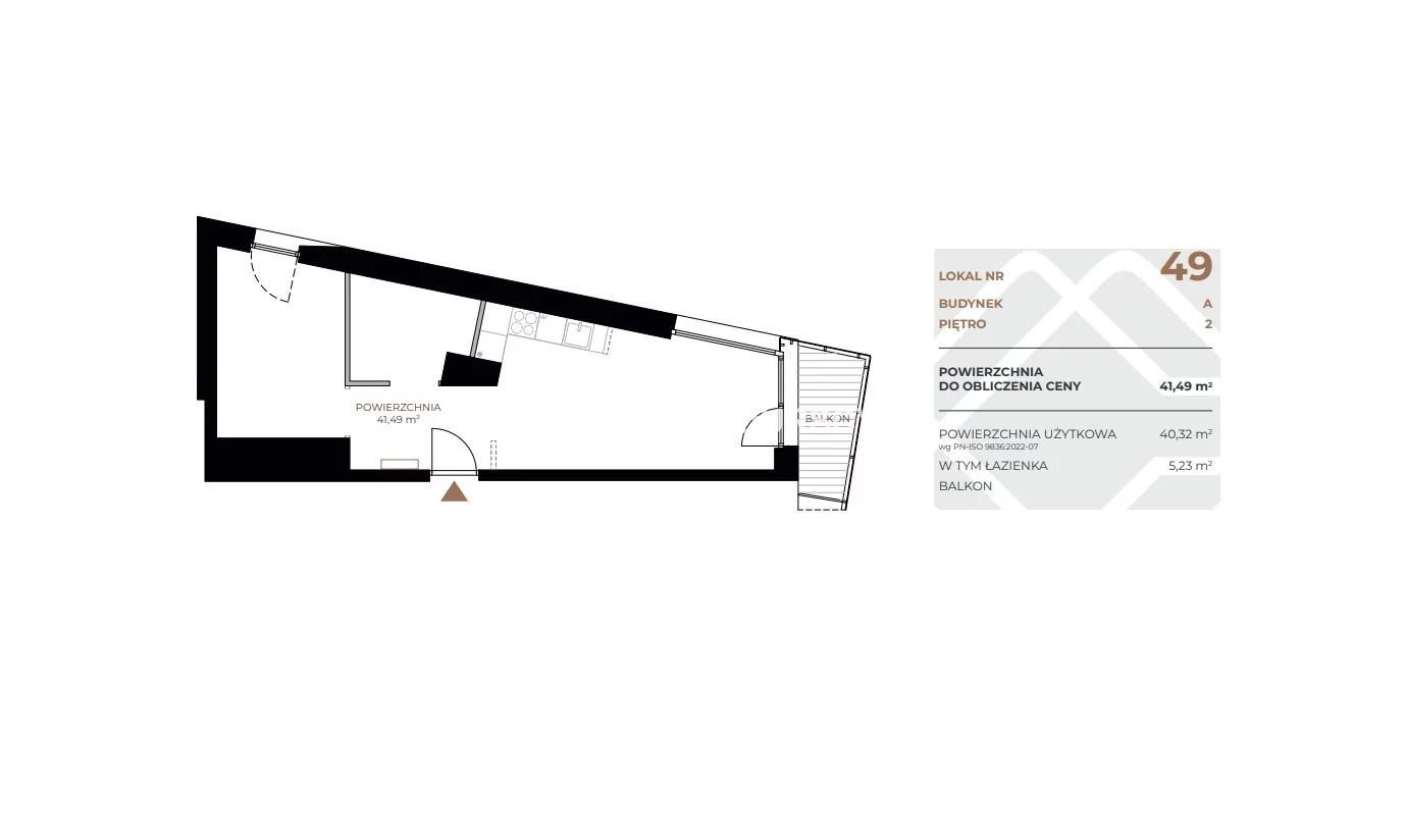 2 pokoje, mieszkanie 41,49 m², piętro 2, oferta nr , BS2-MS-311547-2, Kraków, Grzegórzki, Fabryczna