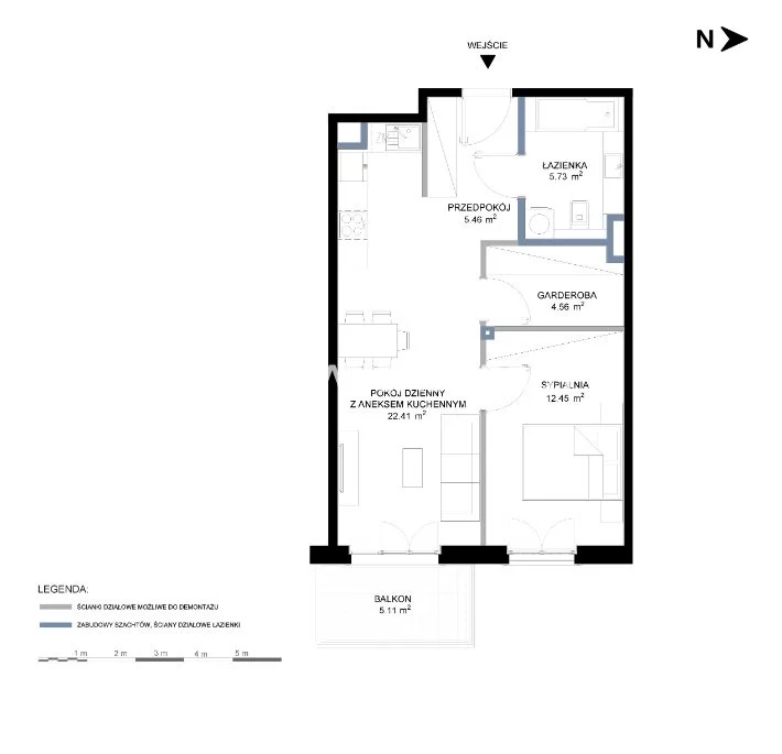 2 pokoje, mieszkanie 51,75 m², piętro 1, oferta nr , BS2-MS-302129-21, Kraków, Grzegórzki, Grzegórzki