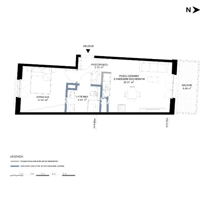 2 pokoje, mieszkanie 42,08 m², piętro 2, oferta nr , BS2-MS-302141-22, Kraków, Grzegórzki, Grzegórzki