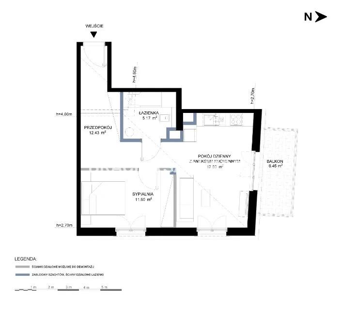2 pokoje, mieszkanie 47,67 m², piętro 2, oferta nr , BS2-MS-302142-23, Kraków, Grzegórzki, Grzegórzki