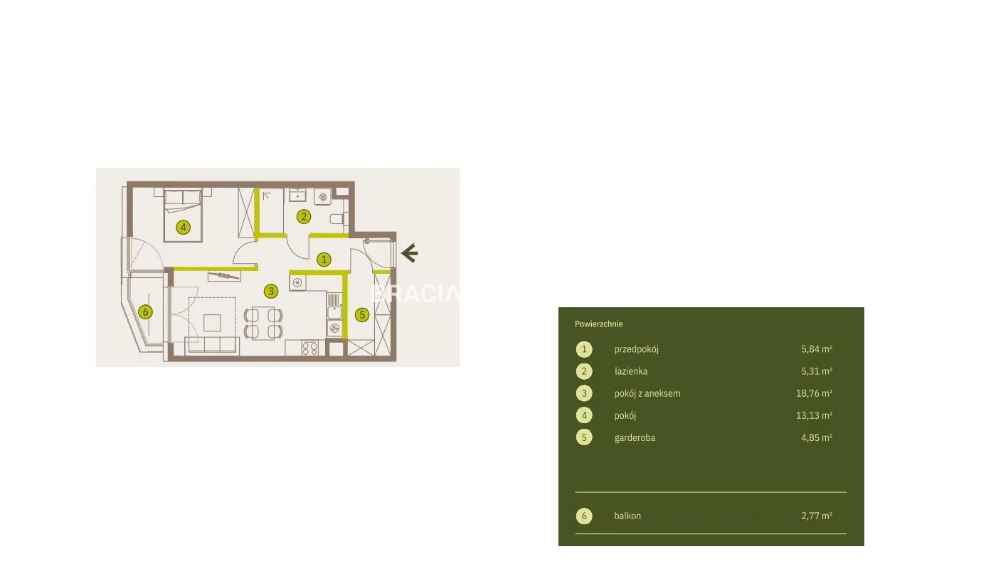 2 pokoje, mieszkanie 47,89 m², piętro 7, oferta nr , BS2-MS-311678-4, Kraków, Prądnik Biały, Imbramowska