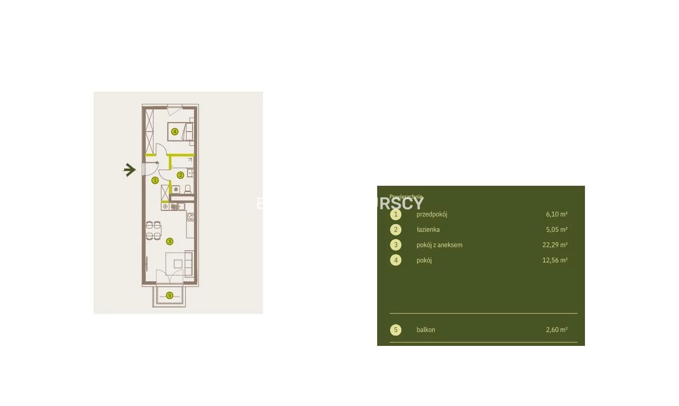 2 pokoje, mieszkanie 46,00 m², piętro 1, oferta nr , BS2-MS-311681-4, Kraków, Prądnik Biały, Imbramowska