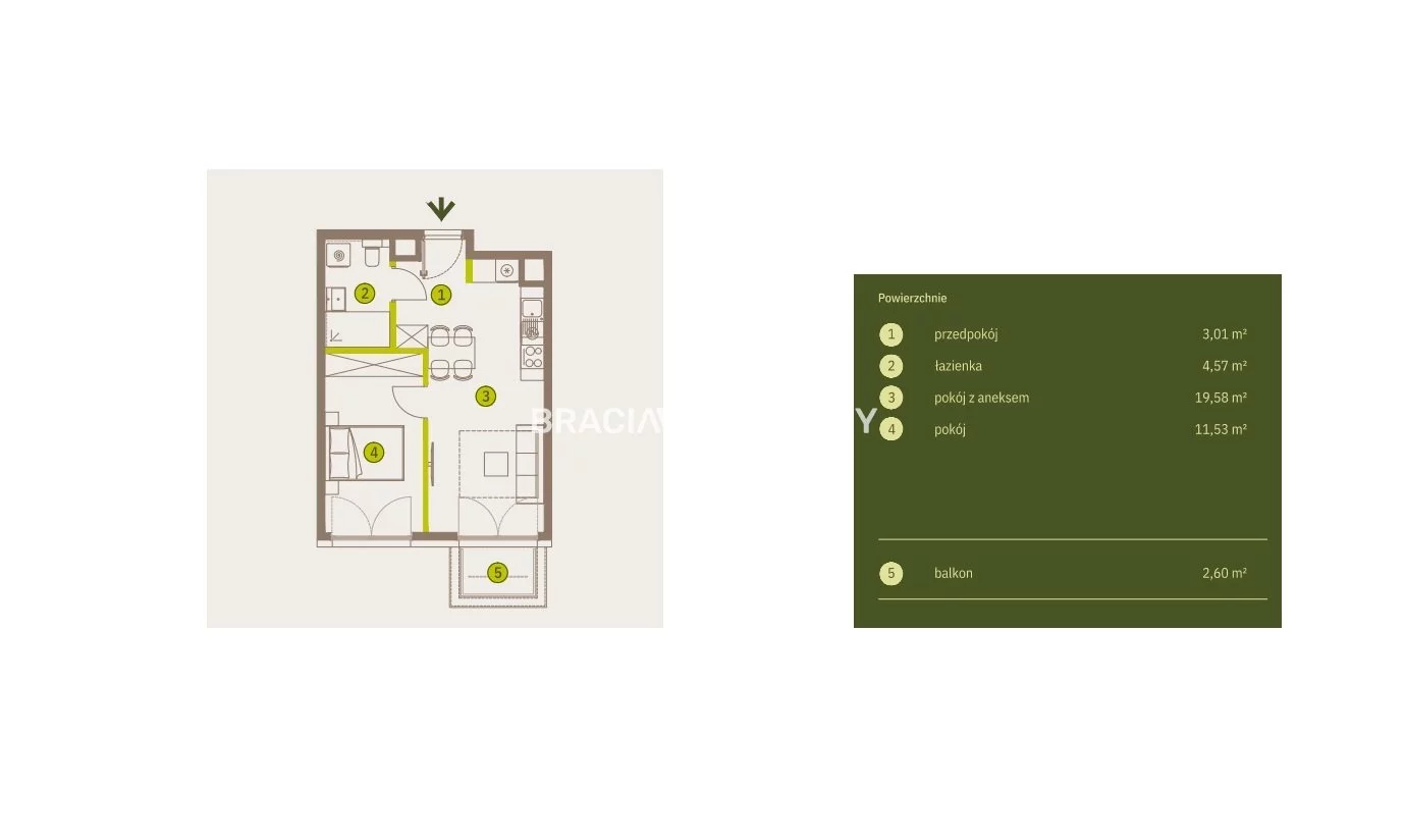 2 pokoje, mieszkanie 38,69 m², piętro 5, oferta nr , BS2-MS-311722-4, Kraków, Prądnik Biały, Imbramowska