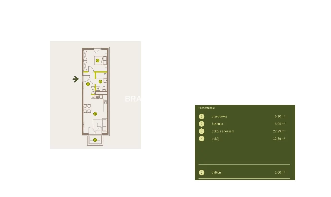 2 pokoje, mieszkanie 46,00 m², piętro 5, oferta nr , BS2-MS-311721-4, Kraków, Prądnik Biały, Imbramowska