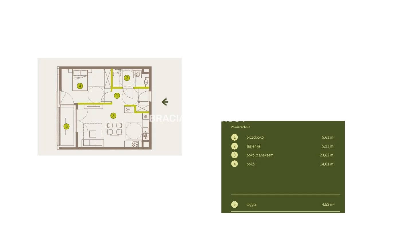2 pokoje, mieszkanie 48,39 m², piętro 1, oferta nr , BS2-MS-311743-4, Kraków, Prądnik Biały, Imbramowska