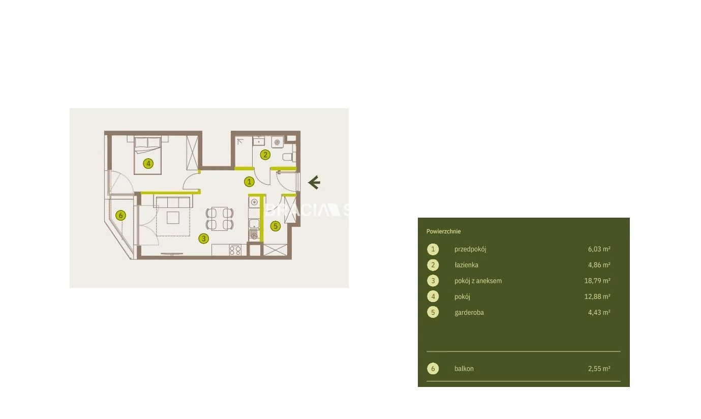 2 pokoje, mieszkanie 47,00 m², piętro 1, oferta nr , BS2-MS-311744-4, Kraków, Prądnik Biały, Imbramowska