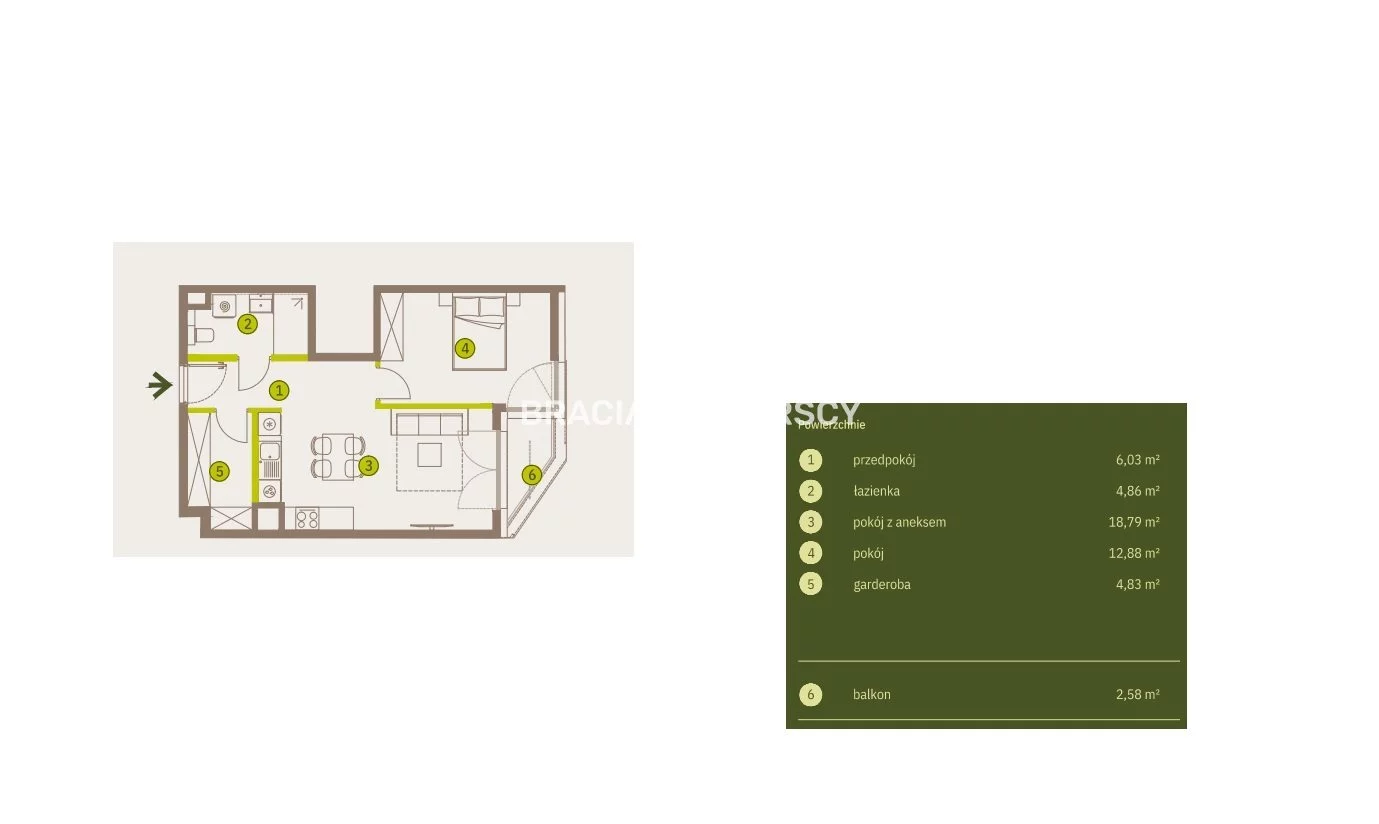 2 pokoje, mieszkanie 47,39 m², piętro 2, oferta nr , BS2-MS-311747-4, Kraków, Prądnik Biały, Imbramowska