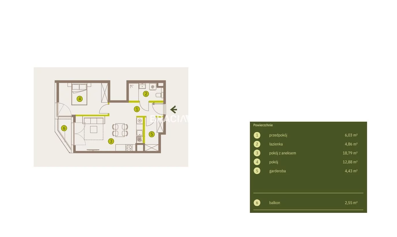 2 pokoje, mieszkanie 47,00 m², piętro 3, oferta nr , BS2-MS-311845-5, Kraków, Prądnik Biały, Imbramowska