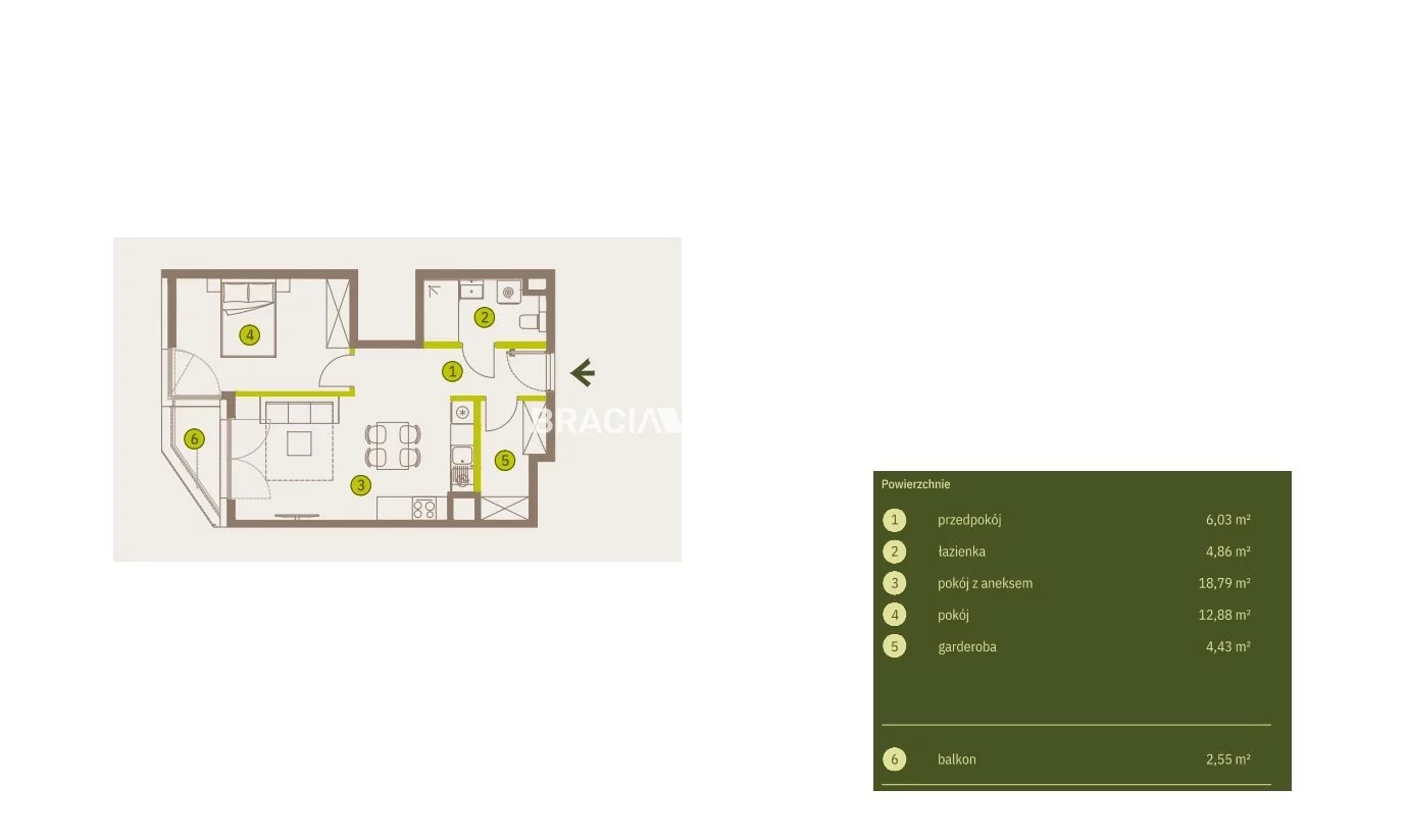 2 pokoje, mieszkanie 47,00 m², piętro 4, oferta nr , BS2-MS-311865-5, Kraków, Prądnik Biały, Imbramowska