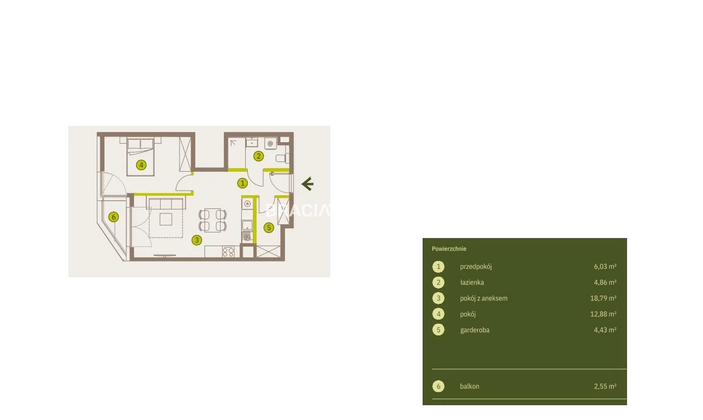 2 pokoje, mieszkanie 47,00 m², piętro 6, oferta nr , BS2-MS-311939-5, Kraków, Prądnik Biały, Imbramowska