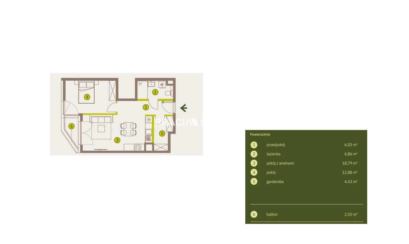 2 pokoje, mieszkanie 47,00 m², piętro 7, oferta nr , BS2-MS-311952-5, Kraków, Prądnik Biały, Imbramowska