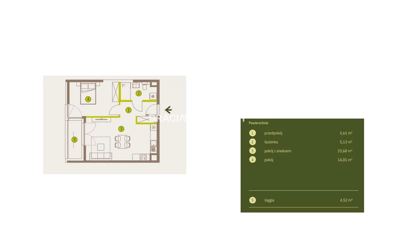 2 pokoje, mieszkanie 48,43 m², piętro 5, oferta nr , BS2-MS-311987-5, Kraków, Prądnik Biały, Imbramowska