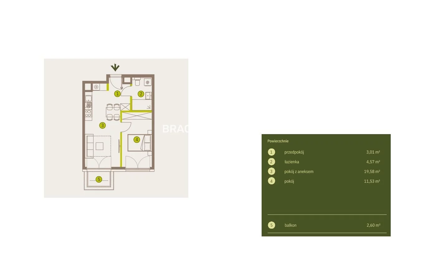 2 pokoje, mieszkanie 38,69 m², piętro 5, oferta nr , BS2-MS-312026-5, Kraków, Prądnik Biały, Imbramowska