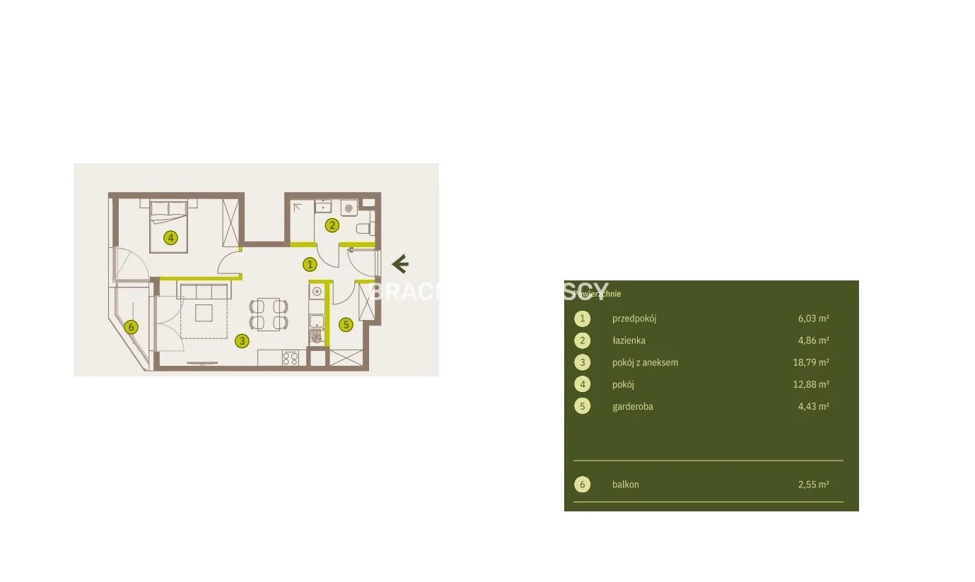 2 pokoje, mieszkanie 47,00 m², piętro 2, oferta nr , BS2-MS-311835-6, Kraków, Prądnik Biały, Imbramowska