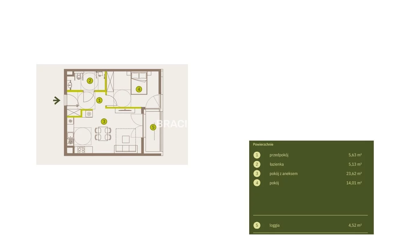 2 pokoje, mieszkanie 48,39 m², piętro 5, oferta nr , BS2-MS-311876-7, Kraków, Prądnik Biały, Imbramowska