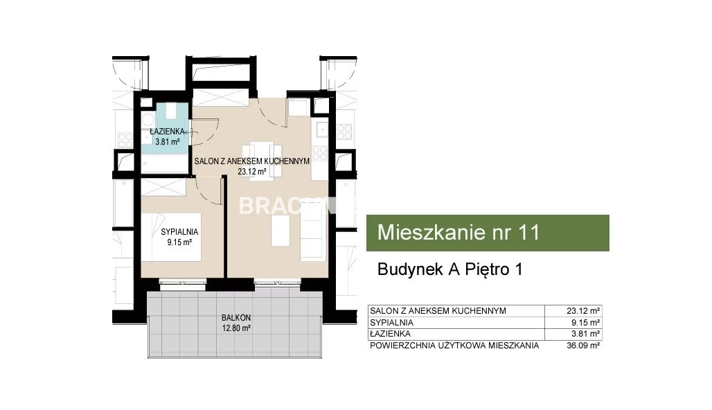 2 pokoje, mieszkanie 36,09 m², piętro 1, oferta nr , BS2-MS-306620-10, Kraków, Wzgórza Krzesławickie, Kantrowicka