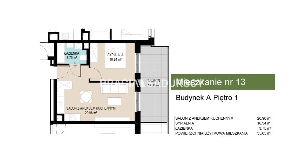 2 pokoje, mieszkanie 35,05 m², piętro 1, oferta nr , BS2-MS-306622-8, Kraków, Wzgórza Krzesławickie, Kantrowicka