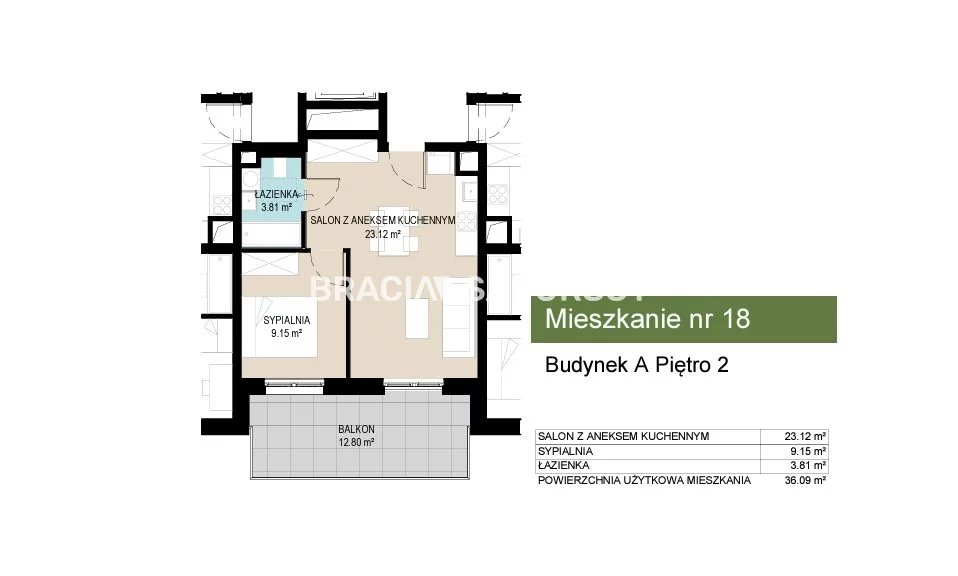 2 pokoje, mieszkanie 36,09 m², piętro 2, oferta nr , BS2-MS-306628-10, Kraków, Wzgórza Krzesławickie, Kantrowicka