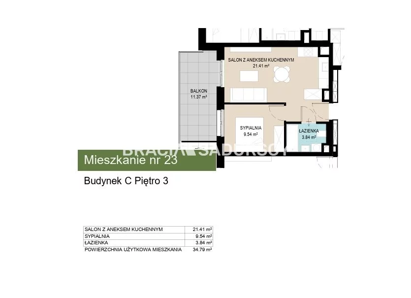2 pokoje, mieszkanie 34,79 m², piętro 3, oferta nr , BS2-MS-306878-11, Kraków, Wzgórza Krzesławickie, Kantrowicka