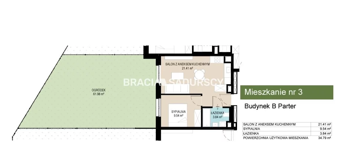 2 pokoje, mieszkanie 34,79 m², parter, oferta nr , BS2-MS-306646-11, Kraków, Wzgórza Krzesławickie, Kantrowicka
