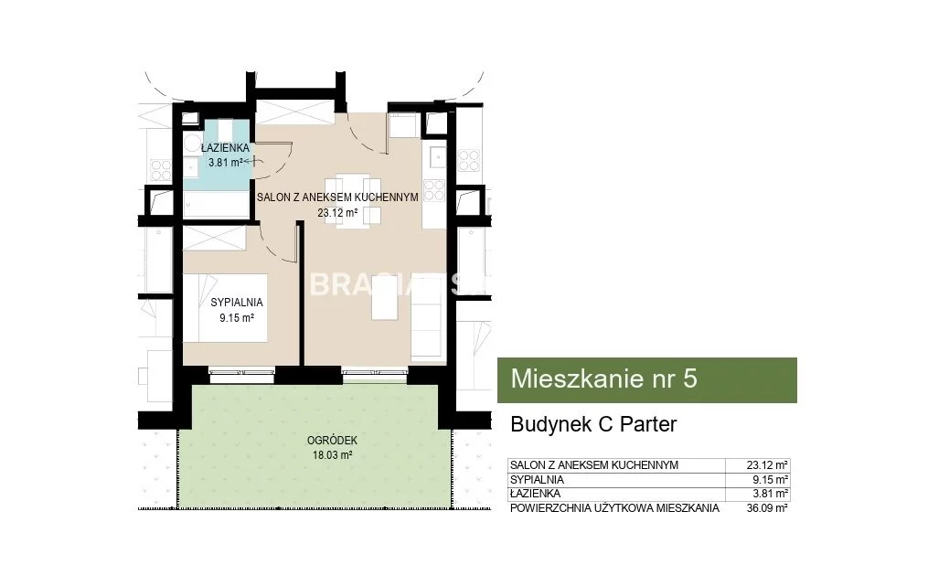 2 pokoje, mieszkanie 36,09 m², parter, oferta nr , BS2-MS-306859-11, Kraków, Wzgórza Krzesławickie, Kantrowicka