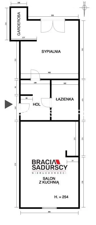 2 pokoje, mieszkanie 51,04 m², piętro 4, oferta nr , BS1-MS-311700-2, Kraków, Krowodrza, Łobzów, Kazimierza Wielkiego