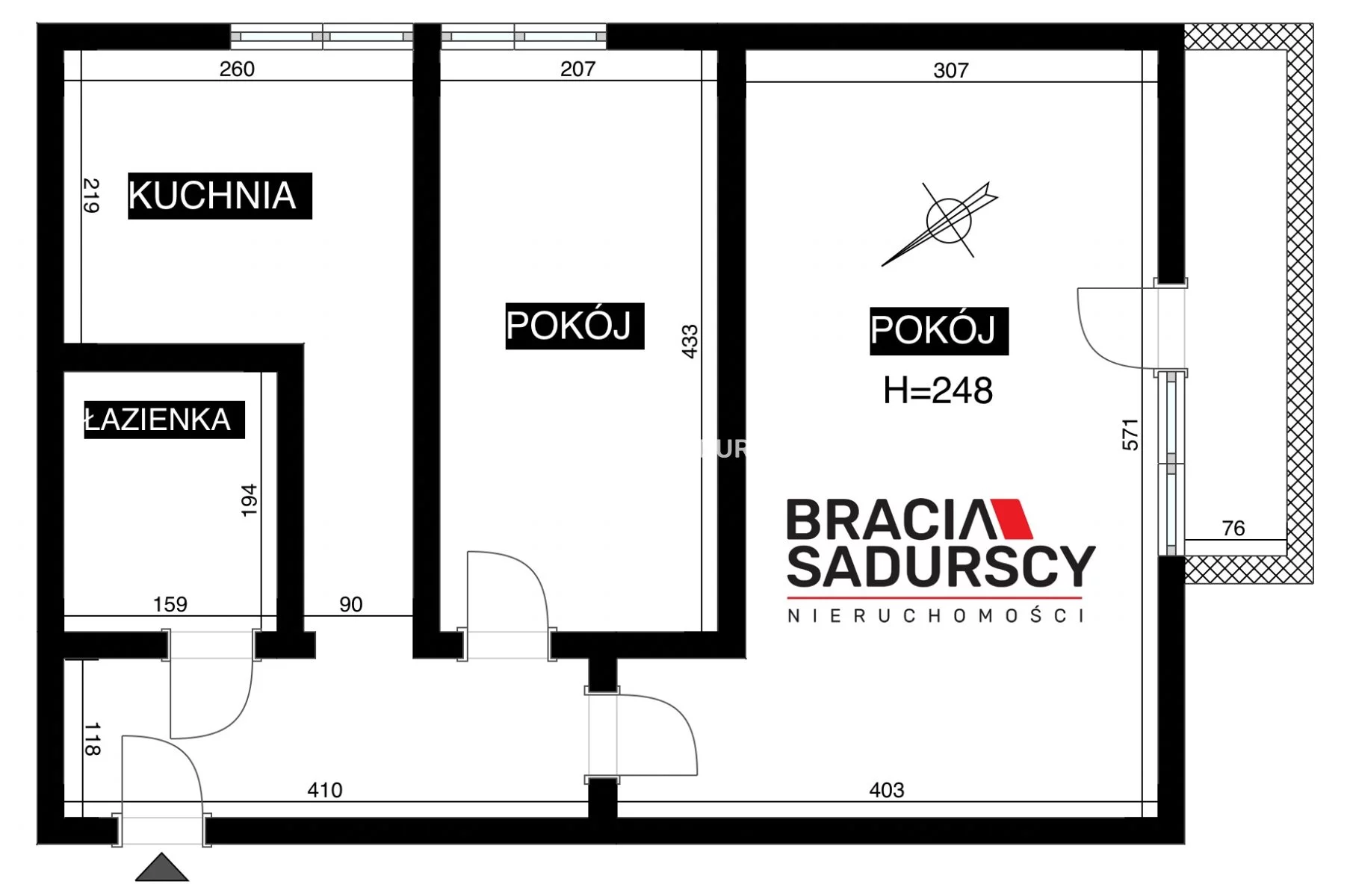 2 pokoje, mieszkanie 43,00 m², piętro 1, oferta nr , BS3-MS-312188, Kraków, Grzegórzki, Osiedle Oficerskie, Kielecka