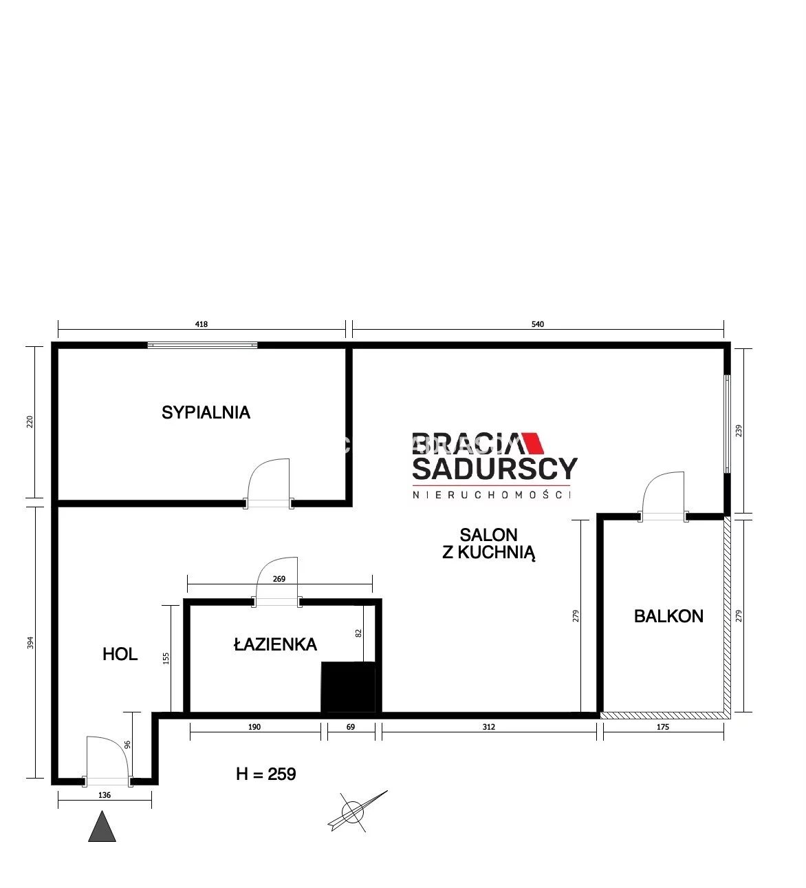 2 pokoje, mieszkanie 49,18 m², piętro 3, oferta nr , BS2-MS-311651-1, Kraków, Podgórze, Klimeckiego