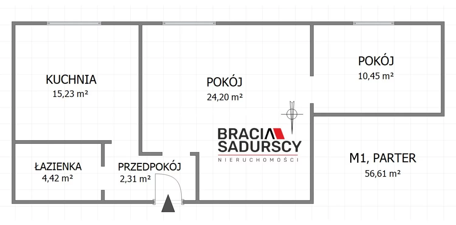 Mieszkanie na sprzedaż, 56,61 m², 2 pokoje, parter, oferta nr BS5-MS-298133-39