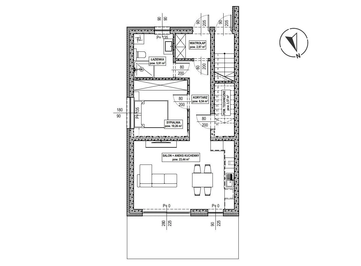 2 pokoje, mieszkanie 52,69 m², parter, oferta nr , BS5-MS-305751-26, Jabłonka, Magury