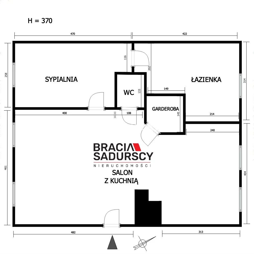2 pokoje, mieszkanie 61,00 m², piętro 4, oferta nr , BS1-MS-308603-11, Kraków, Podgórze Duchackie, Malborska