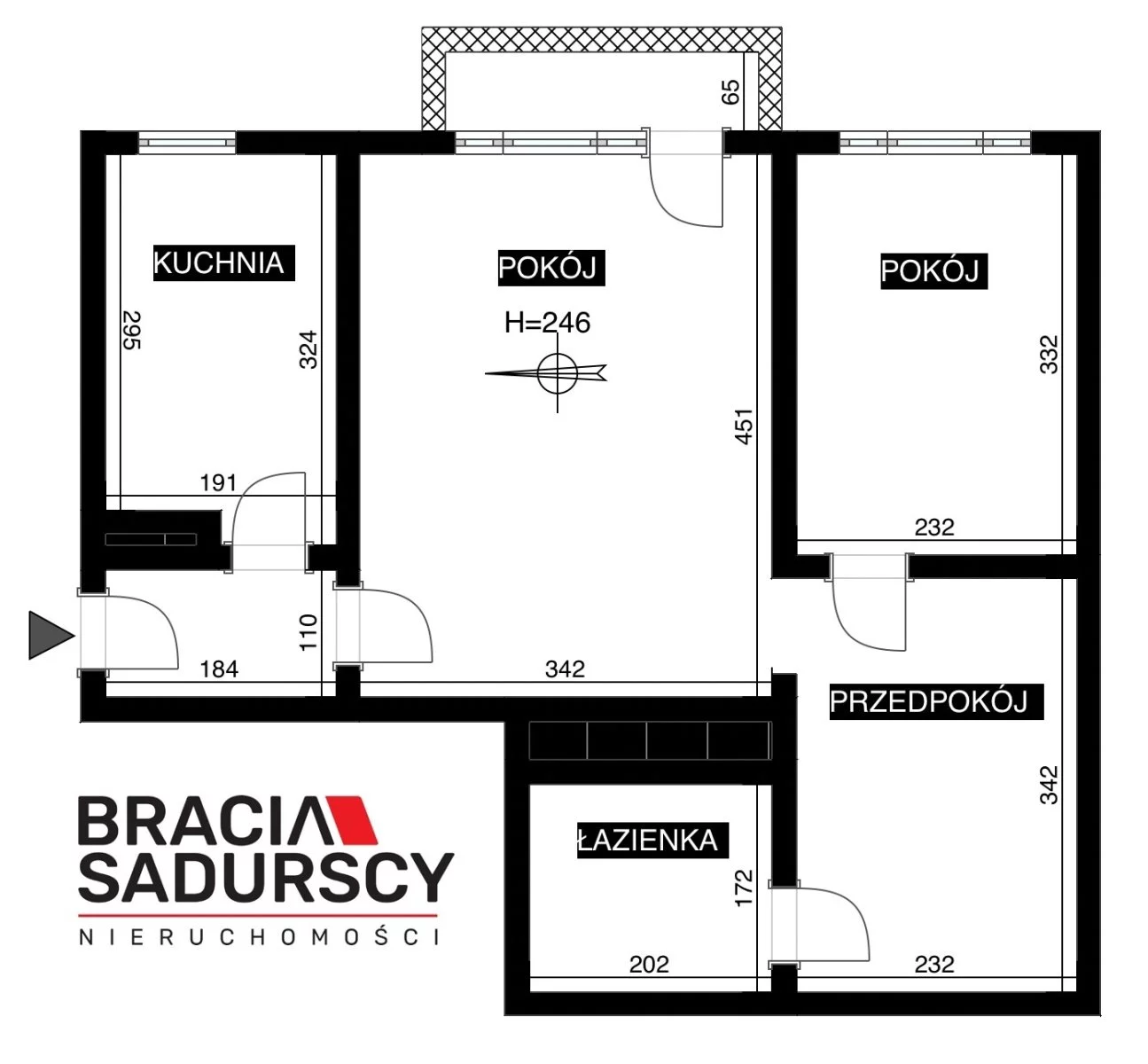 2 pokoje, mieszkanie 42,54 m², piętro 2, oferta nr , BS4-MS-312318, Kraków, Krowodrza, Łobzów, Mazowiecka