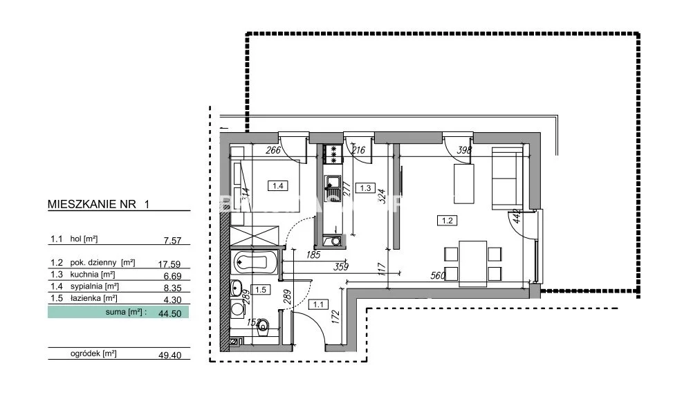 2 pokoje, mieszkanie 45,45 m², parter, oferta nr , BS2-MS-305842-12, Myślenice