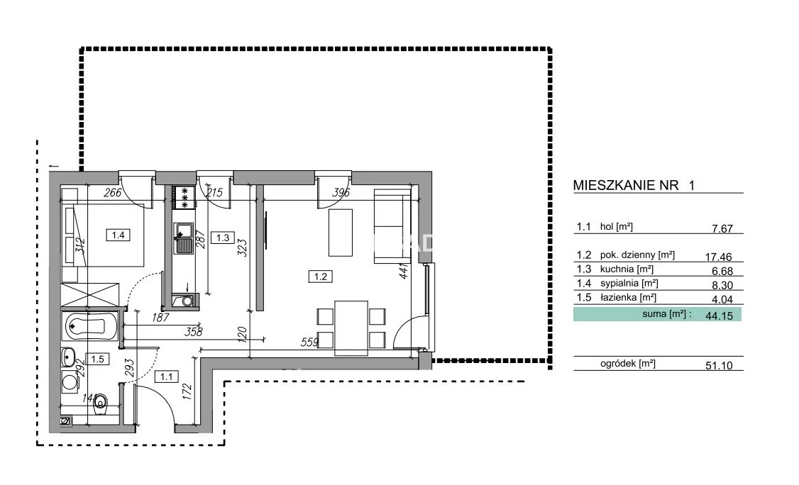 2 pokoje, mieszkanie 45,45 m², parter, oferta nr , BS2-MS-305380-12, Myślenice