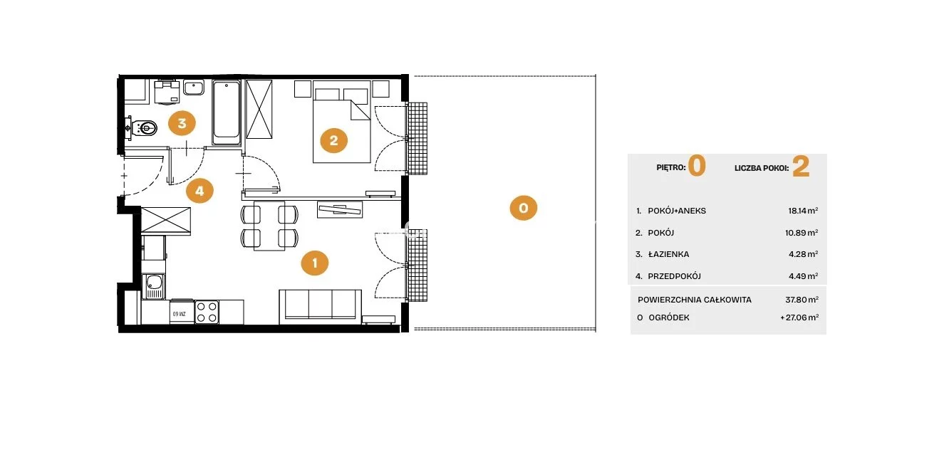 2 pokoje, mieszkanie 37,80 m², parter, oferta nr , BS2-MS-308247-5, Kraków, Bronowice, Na Błonie