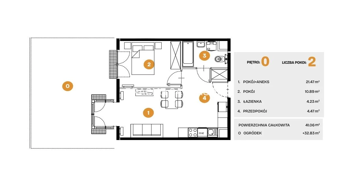 2 pokoje, mieszkanie 41,06 m², parter, oferta nr , BS2-MS-308256-6, Kraków, Bronowice, Na Błonie