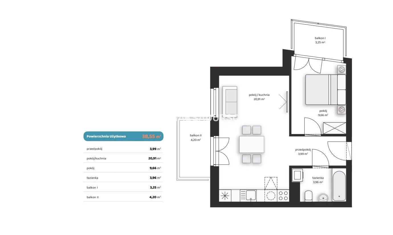 2 pokoje, mieszkanie 38,52 m², piętro 1, oferta nr , BS2-MS-312438-1, Kraków, Prądnik Biały, Noblistów Polskich